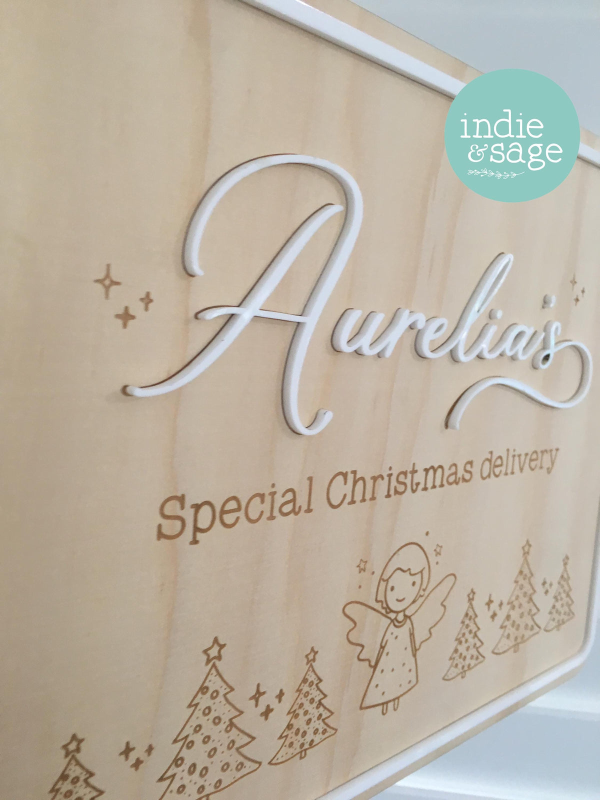 Christmas Eve Box Sign for Girls | Personalised Christmas Box/Crate Sign | Special Delivery Plaque, Girls Christmas