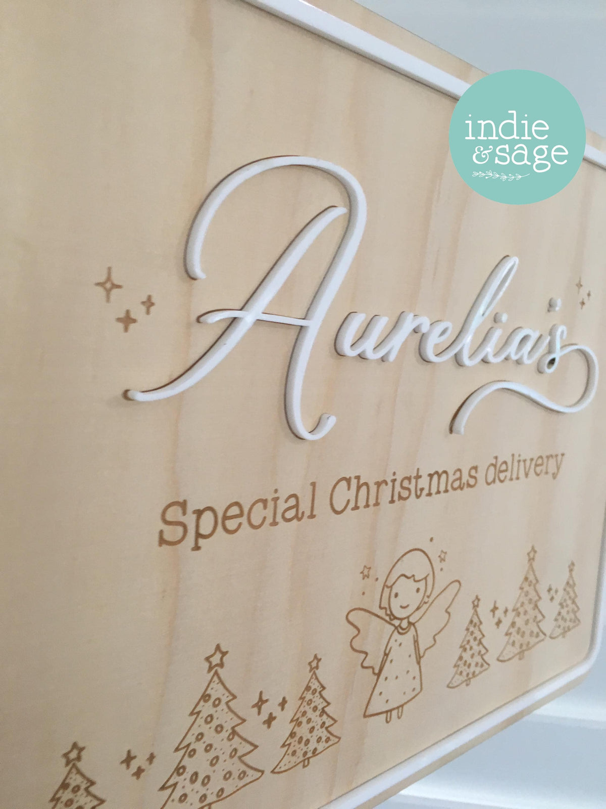 Christmas Eve Box Sign for Girls | Personalised Christmas Box/Crate Sign | Special Delivery Plaque, Girls Christmas