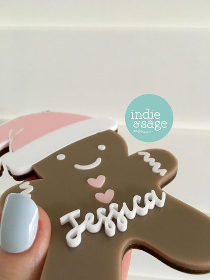 Christmas Gift Tags / Personalised Christmas Ornament Decoration Gingerbread