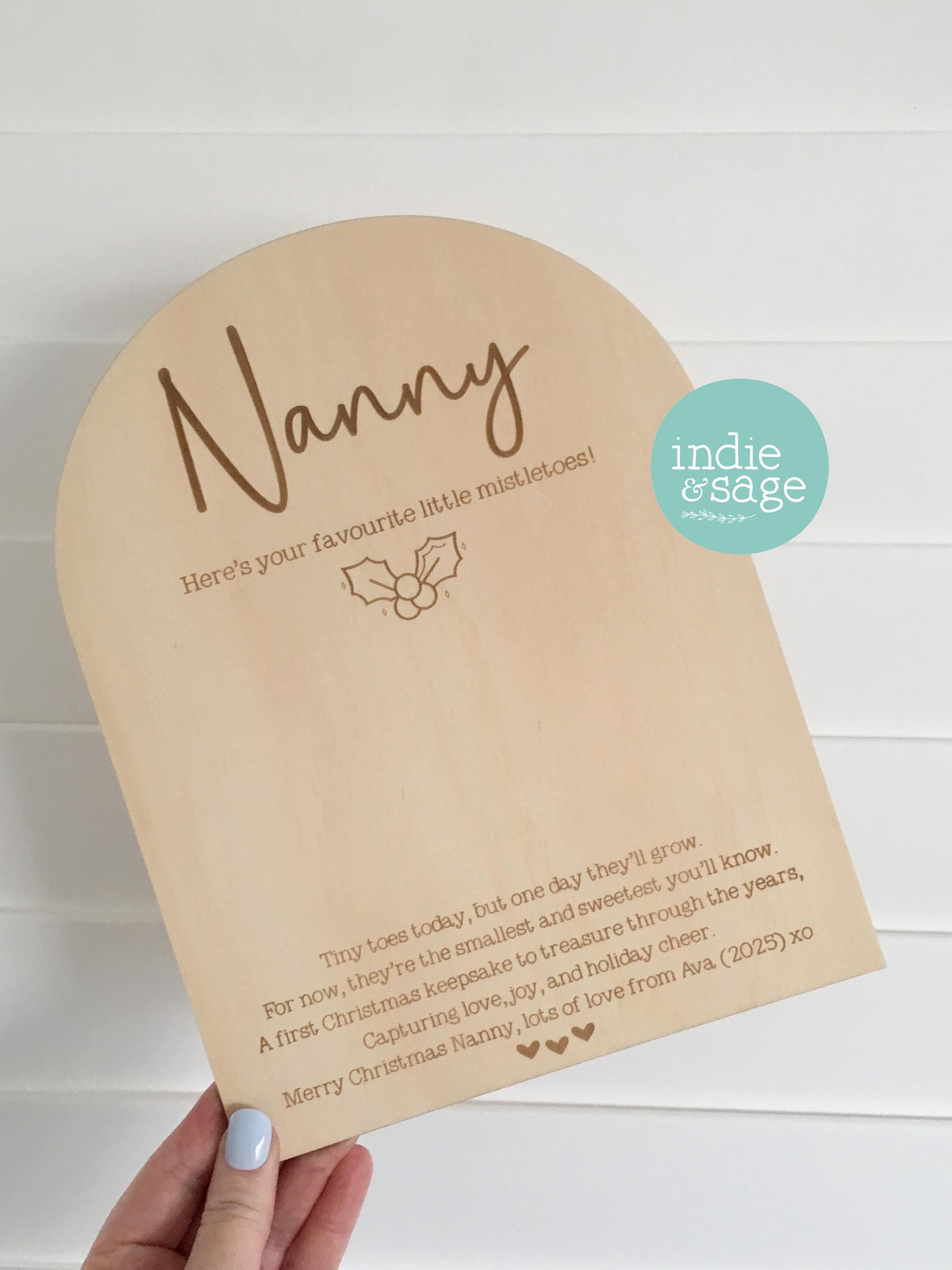 Christmas Newborn Footprint Plaque, Christmas Keepsake for First Christmas, From Your Favourite Mistletoes