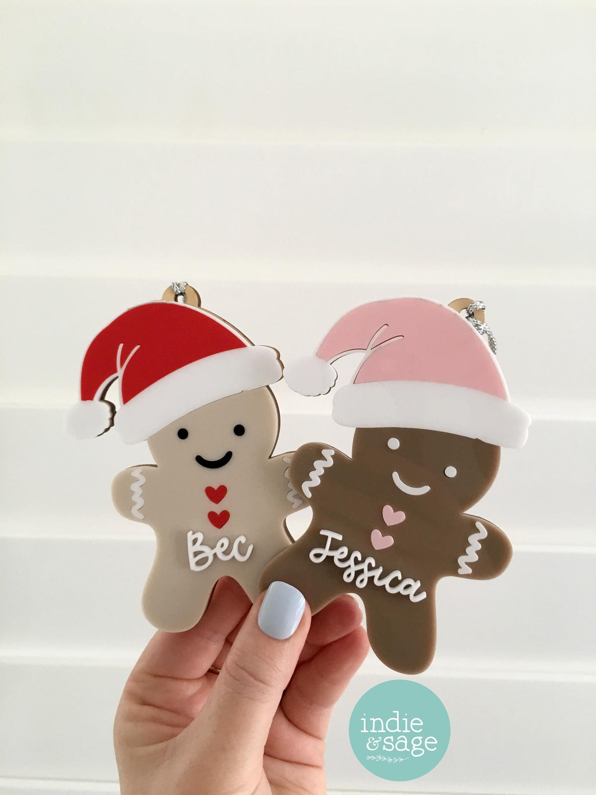 Christmas Gift Tags / Personalised Christmas Ornament Decoration Gingerbread
