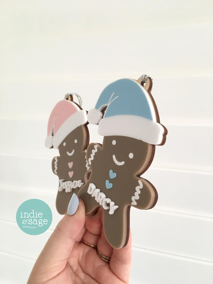 Christmas Gift Tags / Personalised Christmas Ornament Decoration Gingerbread