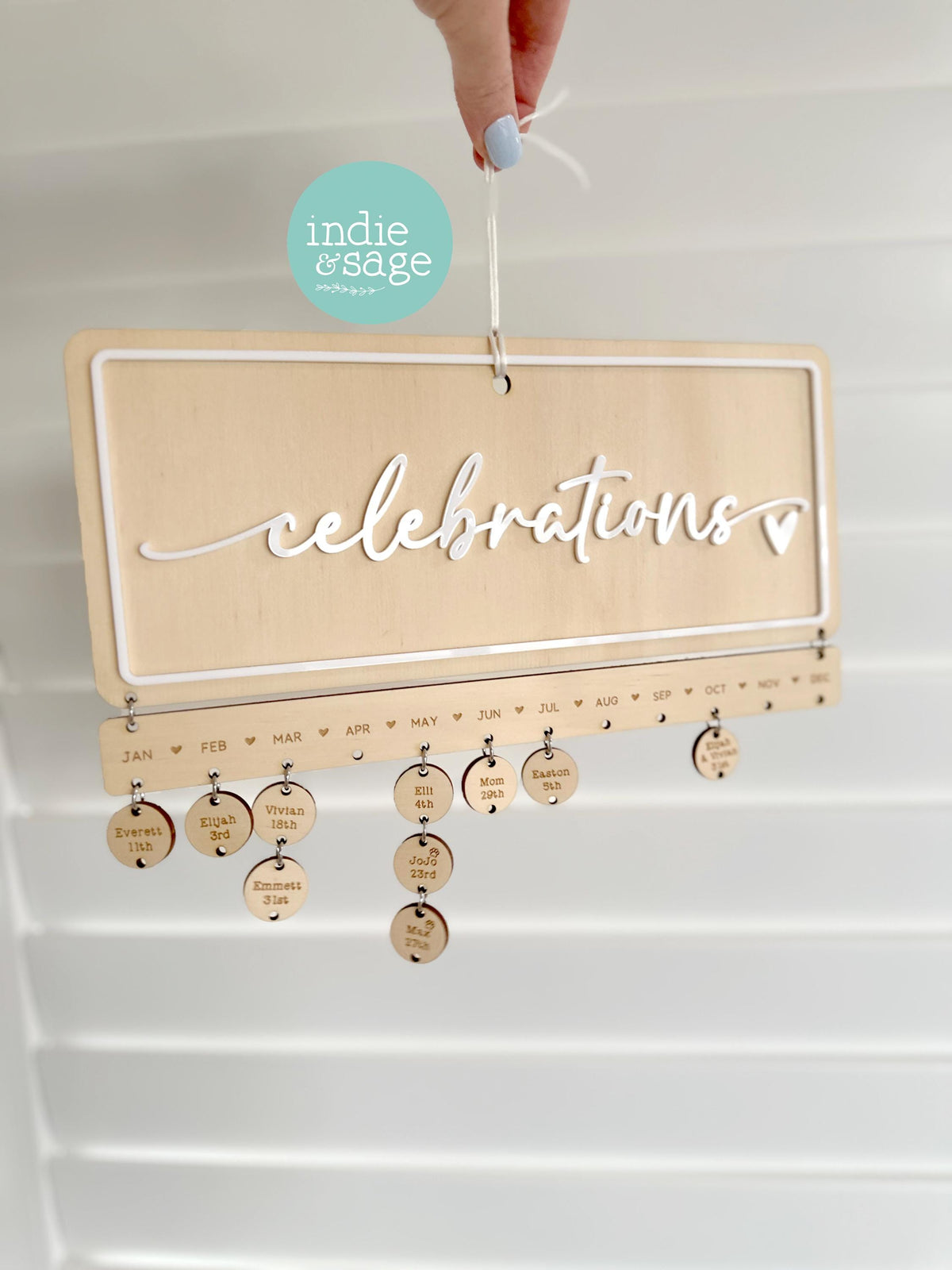 Family Celebrations Birthday and Special Occasions Calendar Sign Engraved and Personalised
