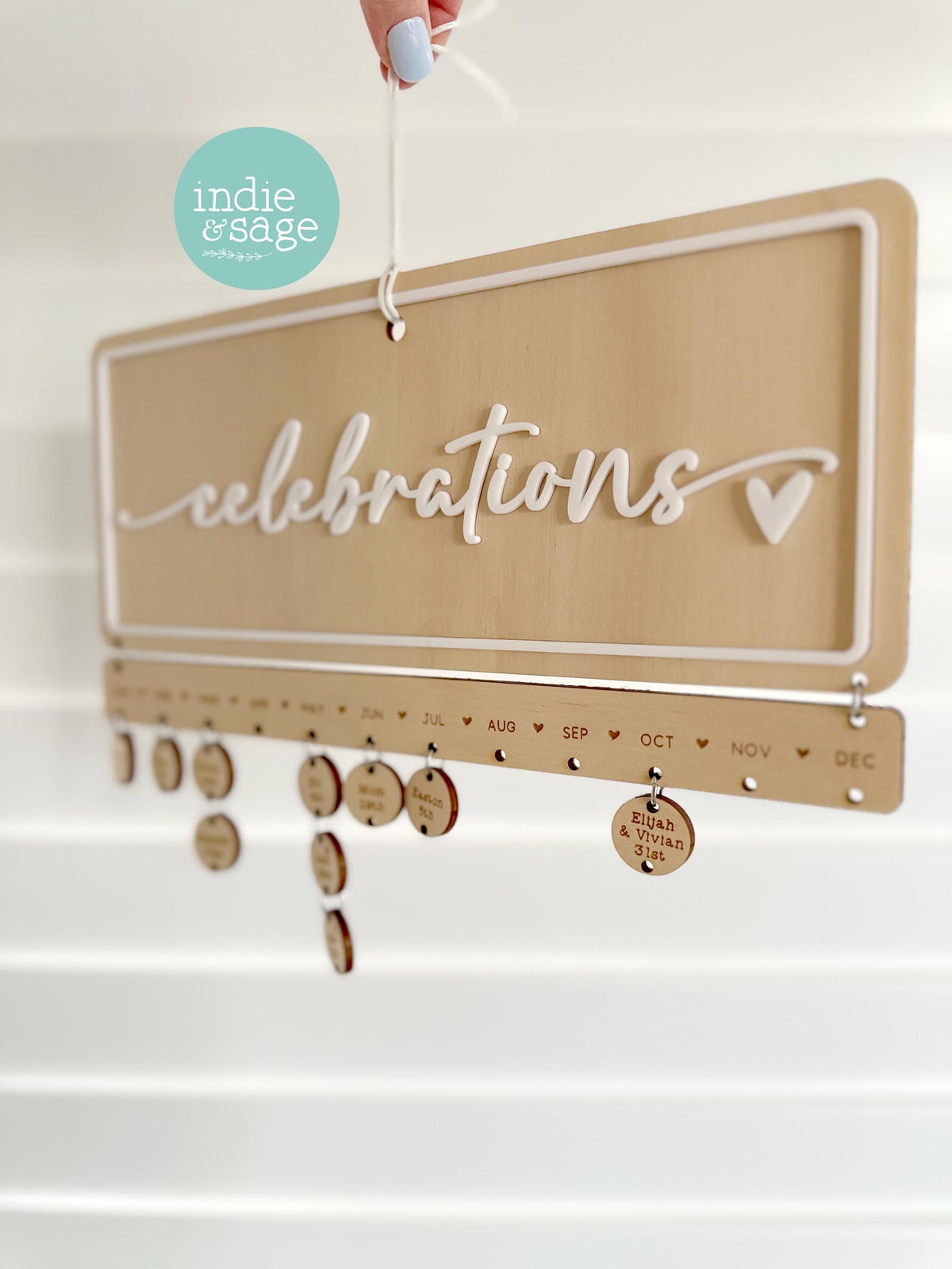 Family Celebrations Birthday and Special Occasions Calendar Sign Engraved and Personalised