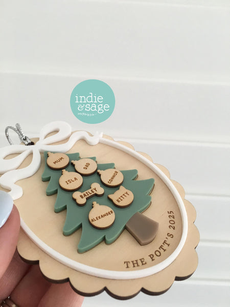 2025 Family Christmas Tree Decoration, Christmas Tree Decoration Family Handmade, Christmas Tree Decoration Ornament Keepsake