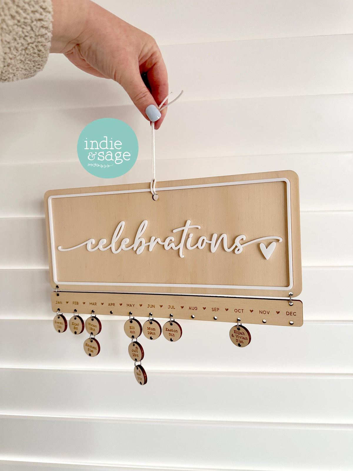 Family Celebrations Birthday and Special Occasions Calendar Sign Engraved and Personalised