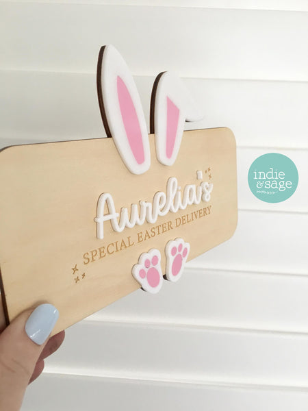 Personalised Easter Crate Plaque Sign | Personalised Easter Box Sign | Easter Delivery Sign | Personalised Name Plaque for Easter Crate