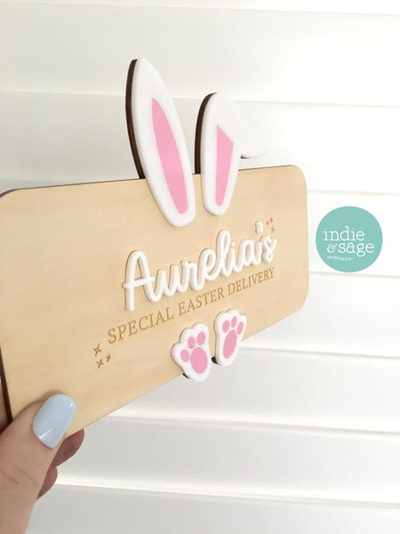 Personalised Easter Crate Plaque Sign | Personalised Easter Box Sign | Easter Delivery Sign | Personalised Name Plaque for Easter Crate