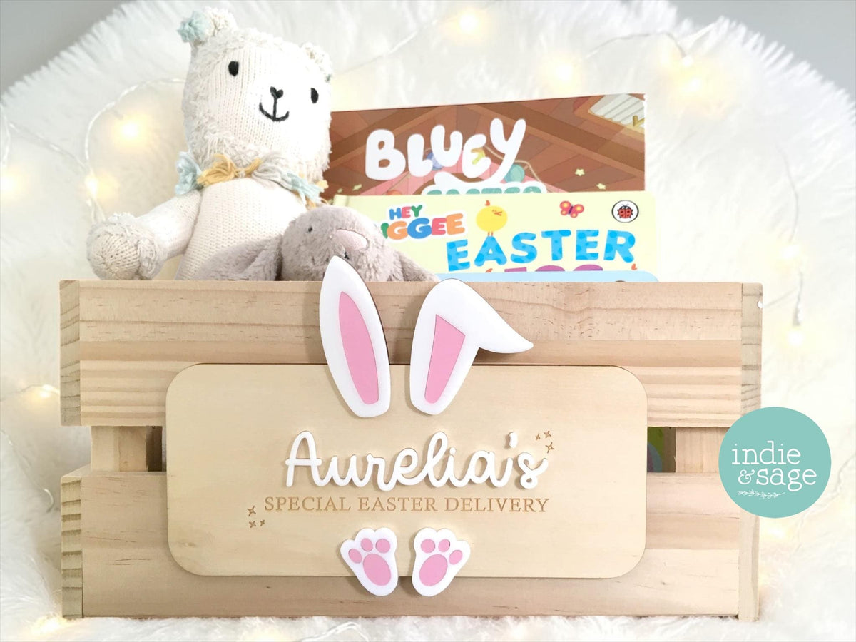 Personalised Easter Crate Plaque Sign | Personalised Easter Box Sign | Easter Delivery Sign | Personalised Name Plaque for Easter Crate