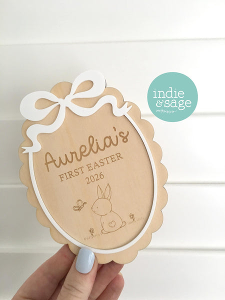 First Easter Wooden Plaque Sign - Baby Milestone Cards