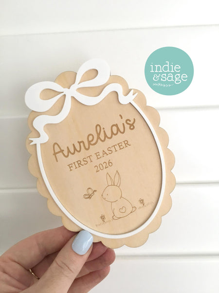 First Easter Wooden Plaque Sign - Baby Milestone Cards