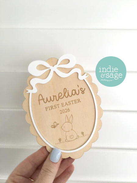 First Easter Wooden Plaque Sign - Baby Milestone Cards