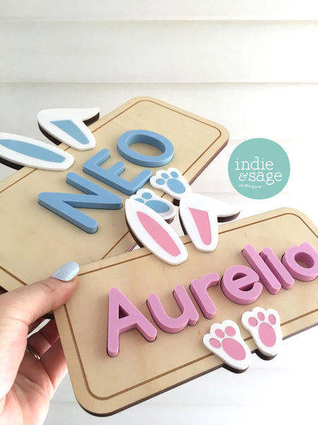 Personalised Wooden Easter Name Puzzle - Wooden Name Puzzle, First Easter Gift, Easter Gifts, Easter, Easter Bunny, Matching Easter Crate