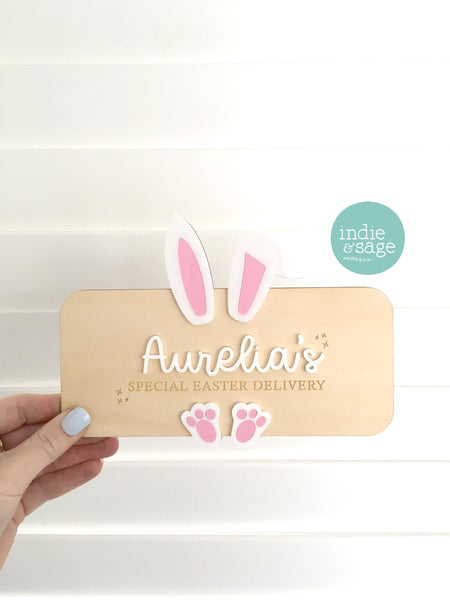 Personalised Easter Crate Plaque Sign | Personalised Easter Box Sign | Easter Delivery Sign | Personalised Name Plaque for Easter Crate