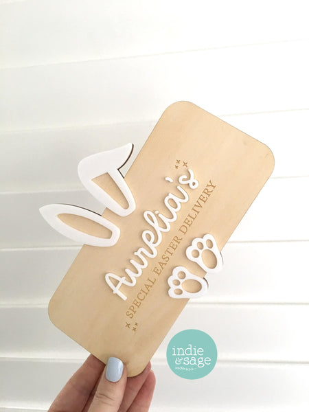 Personalised Easter Crate Plaque Sign | Personalised Easter Box Sign | Easter Delivery Sign | Personalised Name Plaque for Easter Crate