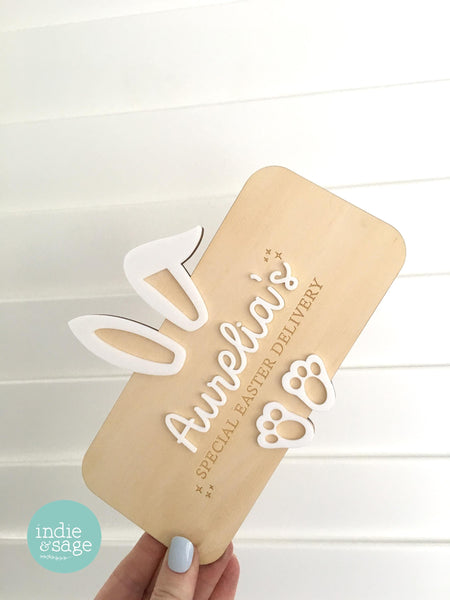 Personalised Easter Crate Plaque Sign | Personalised Easter Box Sign | Easter Delivery Sign | Personalised Name Plaque for Easter Crate