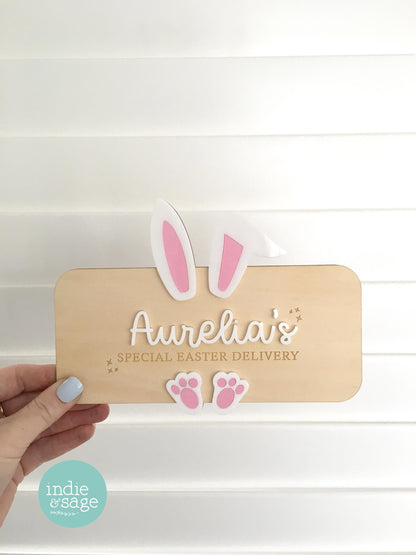 Personalised Easter Crate Plaque Sign | Personalised Easter Box Sign | Easter Delivery Sign | Personalised Name Plaque for Easter Crate
