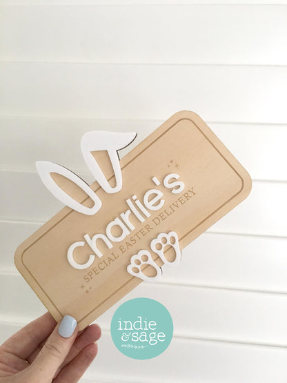 Easter Crate Plaque - Special Easter Delivery Personalised Easter Basket Sign - Personalised Easter Gift - Easter Gift Ideas - Easter Crate