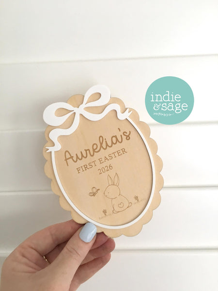 First Easter Wooden Plaque Sign - Baby Milestone Cards