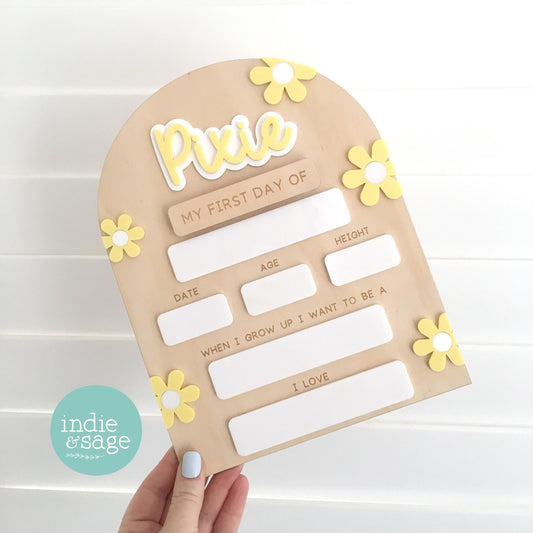 First Day of School Sign | Reusable Back to School Board | First Day Board | Kindergarten First Day | Personalised School Milestone Sign