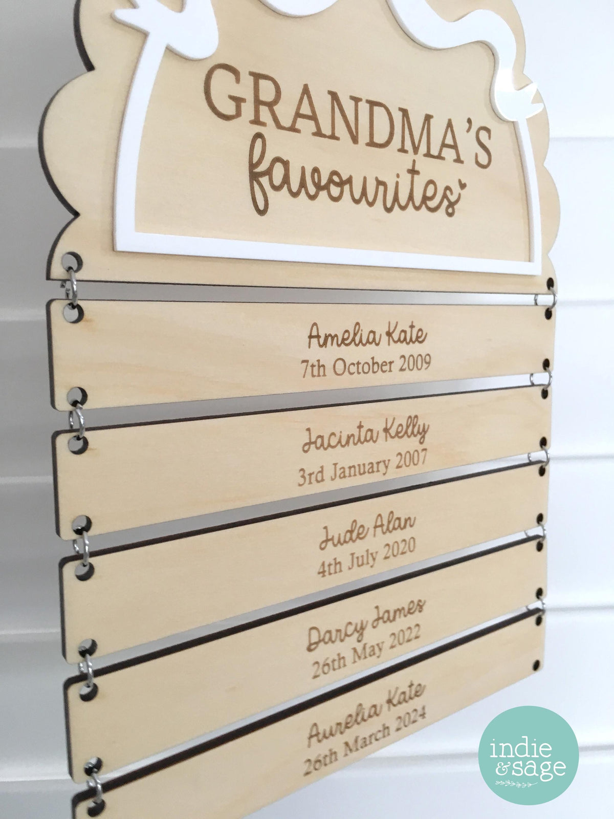 Personalised Grandma Sign with Grandchildren Names, Nana Gift from Grandkids, Mothers Day Gift for Grandma, Family Name Plaque