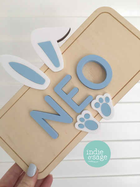 Personalised Wooden Easter Name Puzzle - Wooden Name Puzzle, First Easter Gift, Easter Gifts, Easter, Easter Bunny, Matching Easter Crate