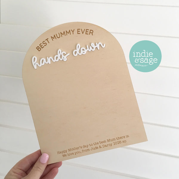 Personalised Handprint Plaque | Mothers Day Gift for Mum and Grandmas | Keepsake Gift from Kids