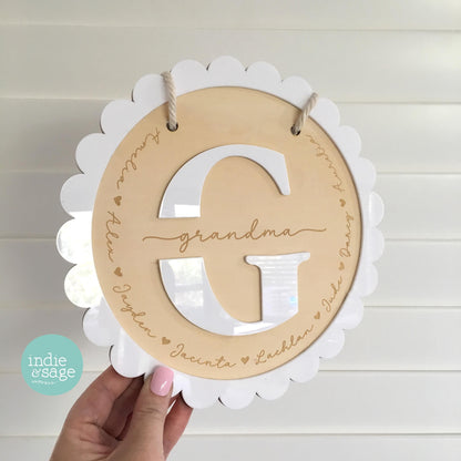 Personalised Grandma Plaque | Grandchildren Name Sign | Custom Family Keepsake Gift