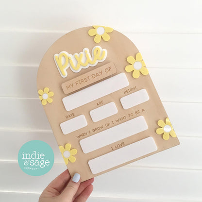 First Day of School Sign | Reusable Back to School Board | First Day Board | Kindergarten First Day | Personalised School Milestone Sign