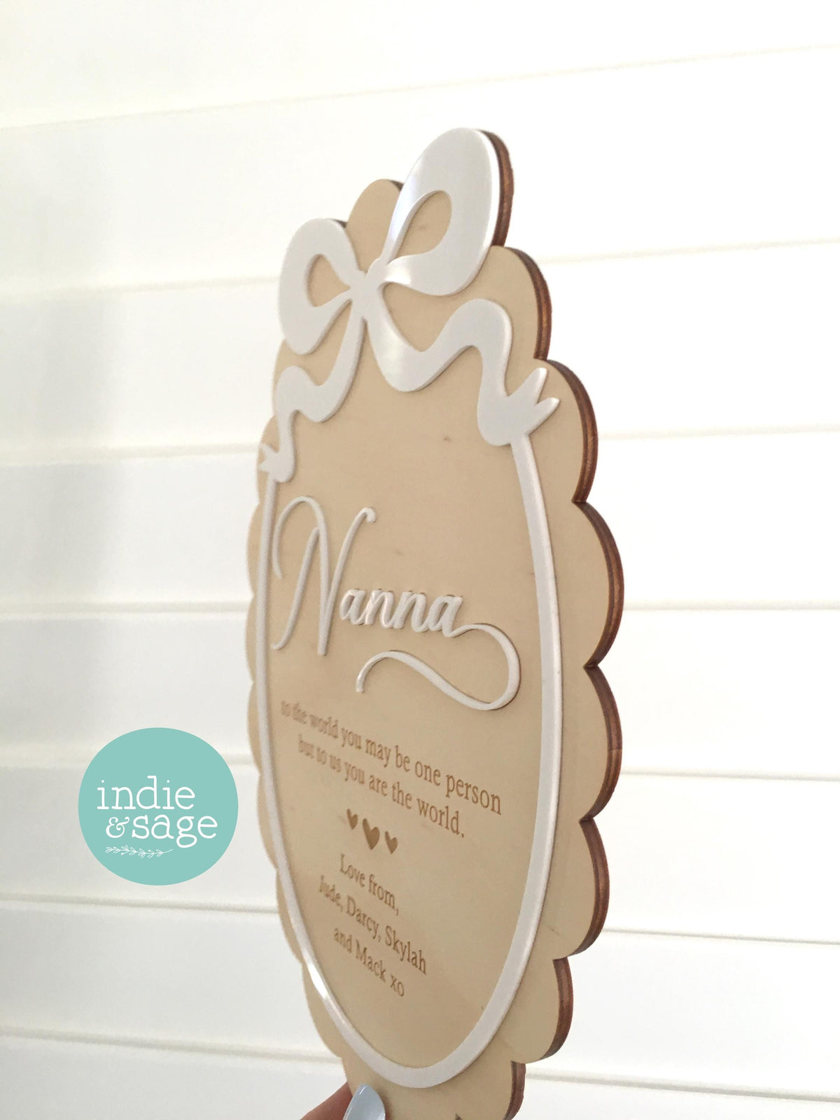 Personalised Grandparent Plaque, Nana Gift from Grandkids, Custom Engraved Mothers Day Gift, Grandma Keepsake Sign, Family Gift