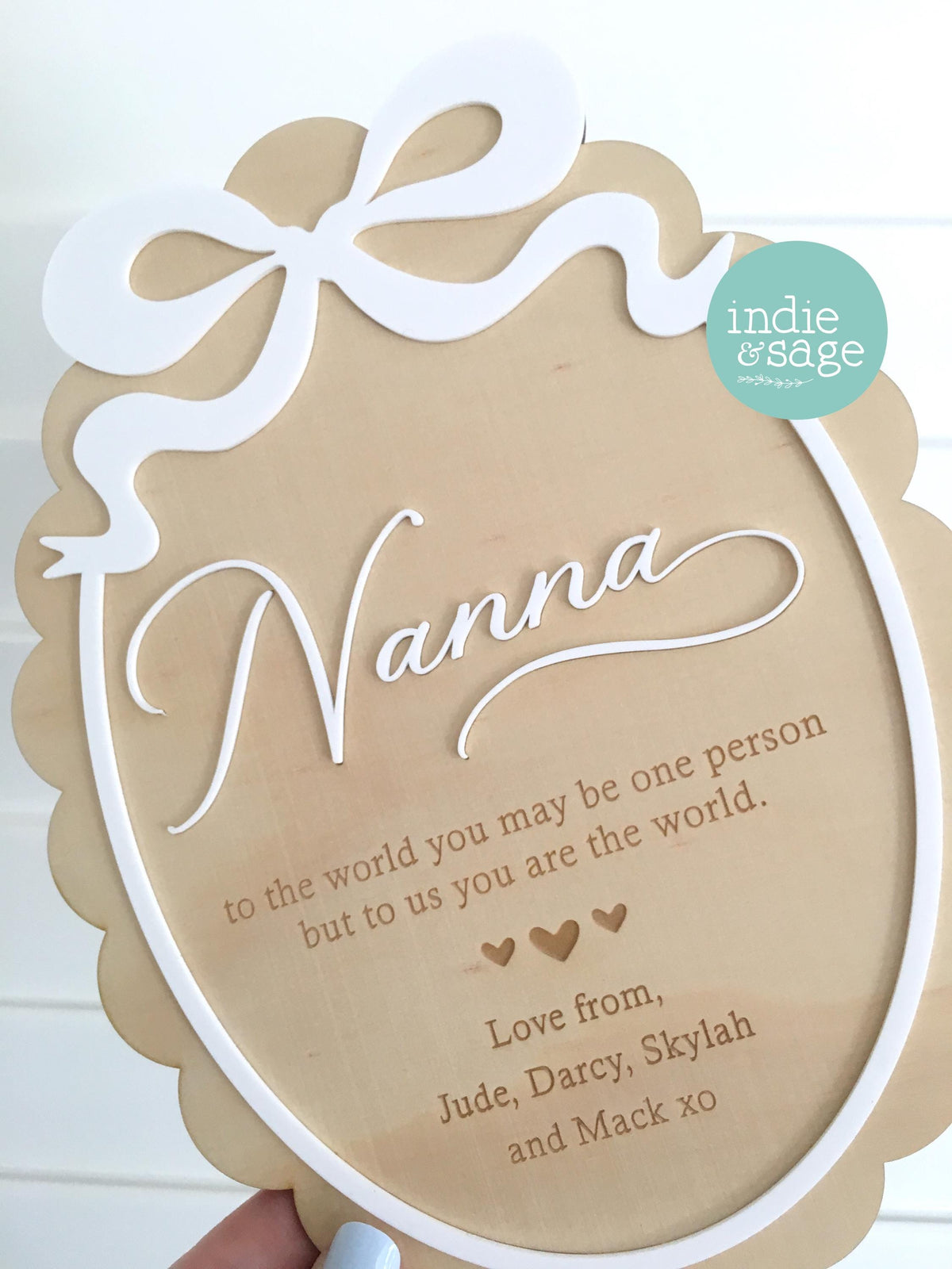 Personalised Grandparent Plaque, Nana Gift from Grandkids, Custom Engraved Mothers Day Gift, Grandma Keepsake Sign, Family Gift