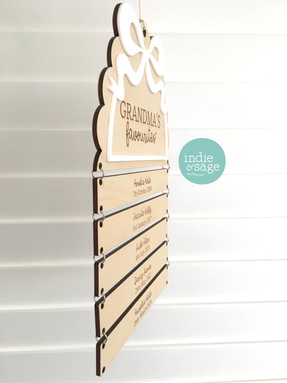 Personalised Grandma Sign with Grandchildren Names, Nana Gift from Grandkids, Mothers Day Gift for Grandma, Family Name Plaque