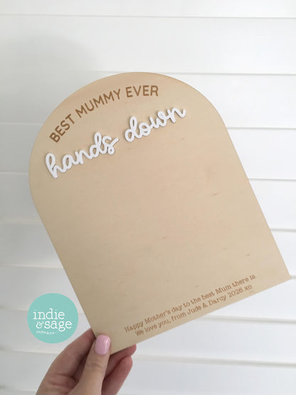Personalised Handprint Plaque | Mothers Day Gift for Mum and Grandmas | Keepsake Gift from Kids
