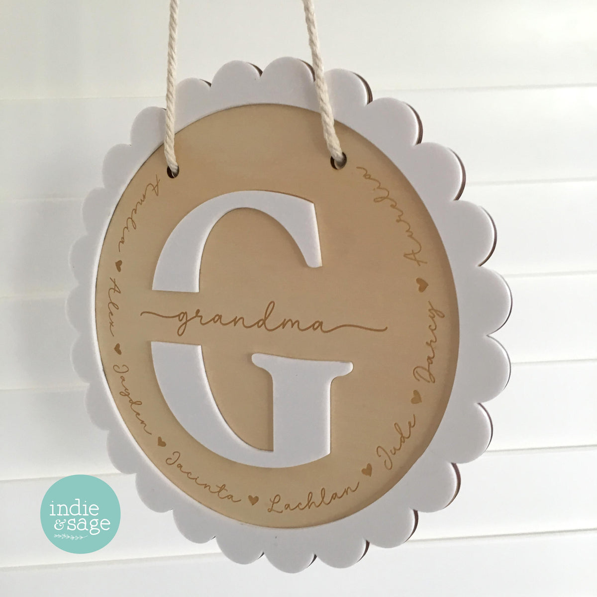 Personalised Grandma Plaque | Grandchildren Name Sign | Custom Family Keepsake Gift