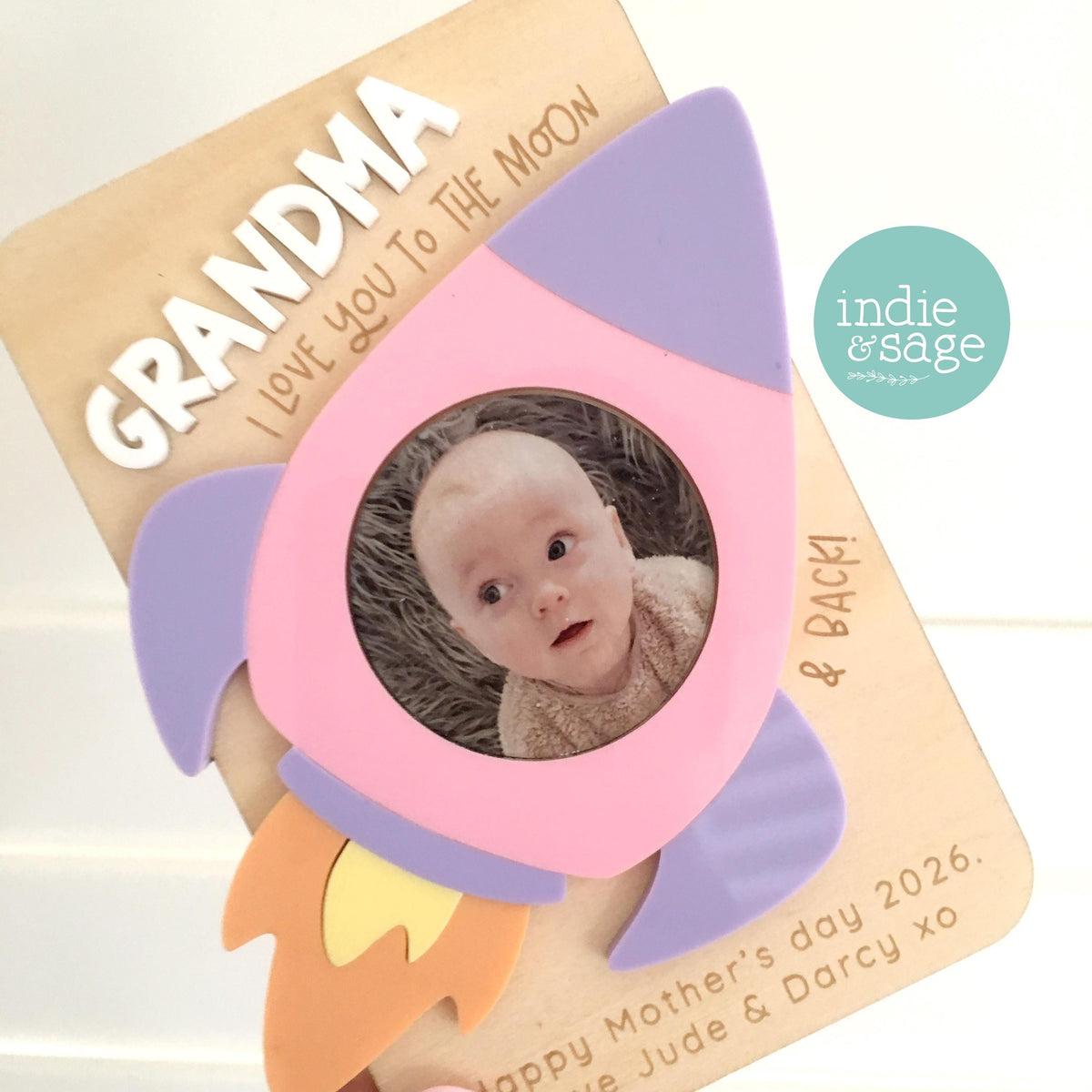 Personalised Mothers Day Photo Frame - We Love You To The Moon & Back
