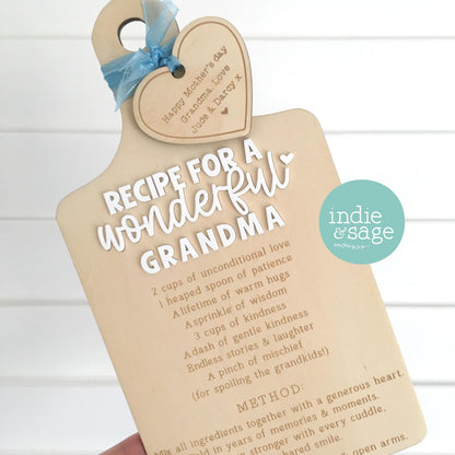 Recipe for a Wonderful Grandma | Personalised Mother's Day Gift | Mother's Day | Nanny Gift | Grandmas Gifts | Gifts from Grandchildren