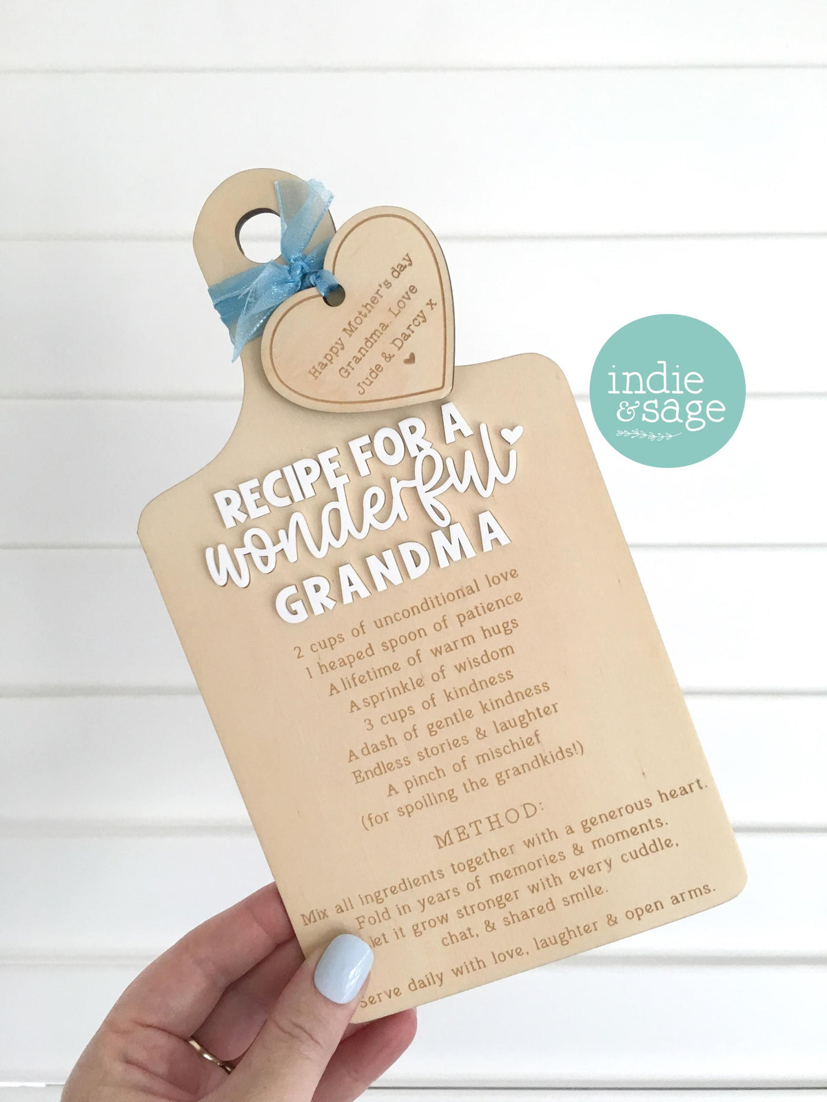Recipe for a Wonderful Grandma | Personalised Mother's Day Gift | Mother's Day | Nanny Gift | Grandmas Gifts | Gifts from Grandchildren