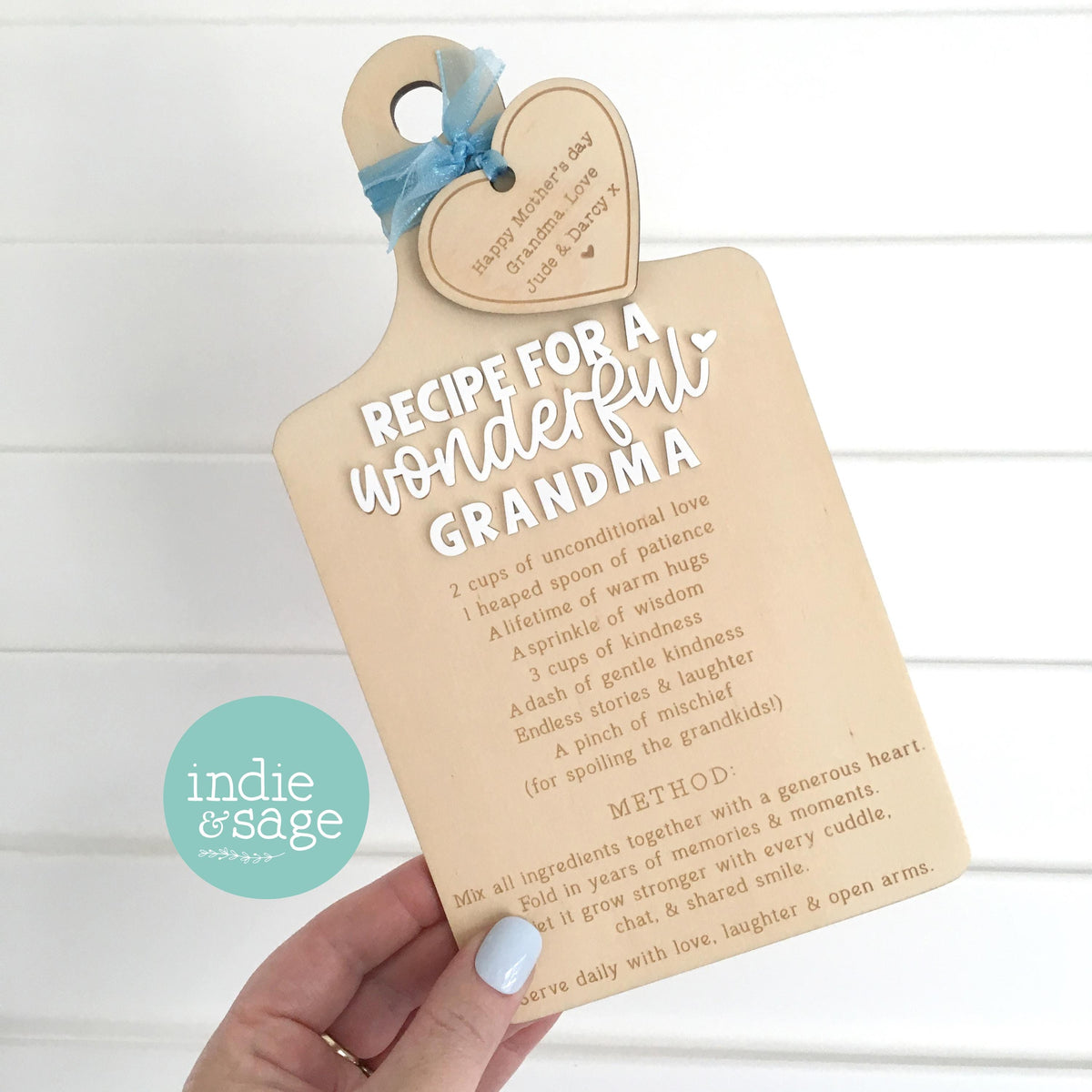 Recipe for a Wonderful Grandma | Personalised Mother's Day Gift | Mother's Day | Nanny Gift | Grandmas Gifts | Gifts from Grandchildren