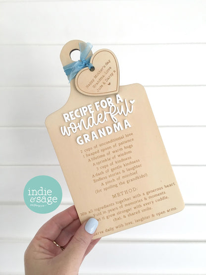 Recipe for a Wonderful Grandma | Personalised Mother's Day Gift | Mother's Day | Nanny Gift | Grandmas Gifts | Gifts from Grandchildren