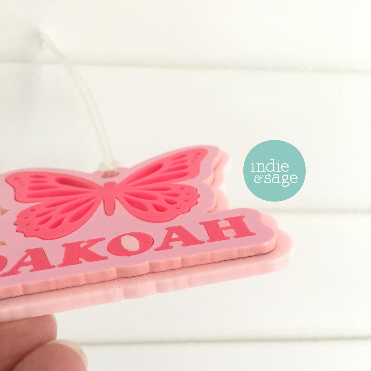 Butterfly Bag Tag - Personalised Layered Acrylic Bag Tag for Girls | School Bag Tag | Custom School Bag Tag Keyring | Party Bag Fillers