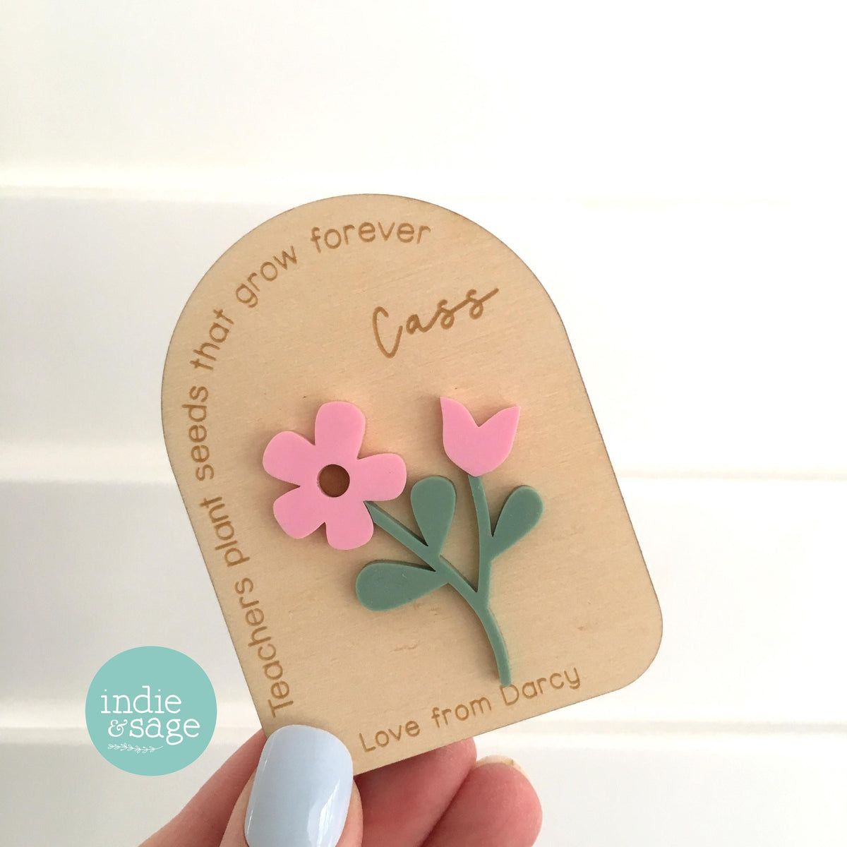 Personalised Teacher Gift Magnet | Thank You for Helping Me Grow | Custom Teacher Name Gift | End of Year Teacher Present | Student Gift