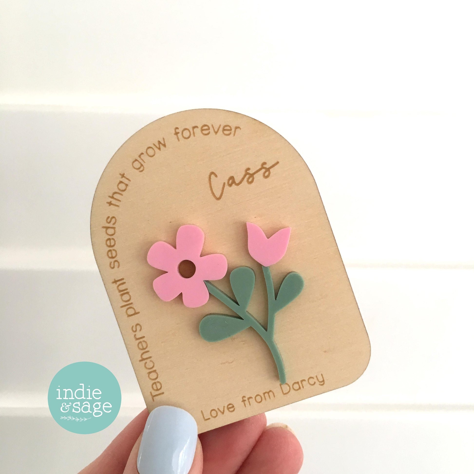Personalised Teacher Gift Magnet | Thank You for Helping Me Grow | Custom Teacher Name Gift | End of Year Teacher Present | Student Gift