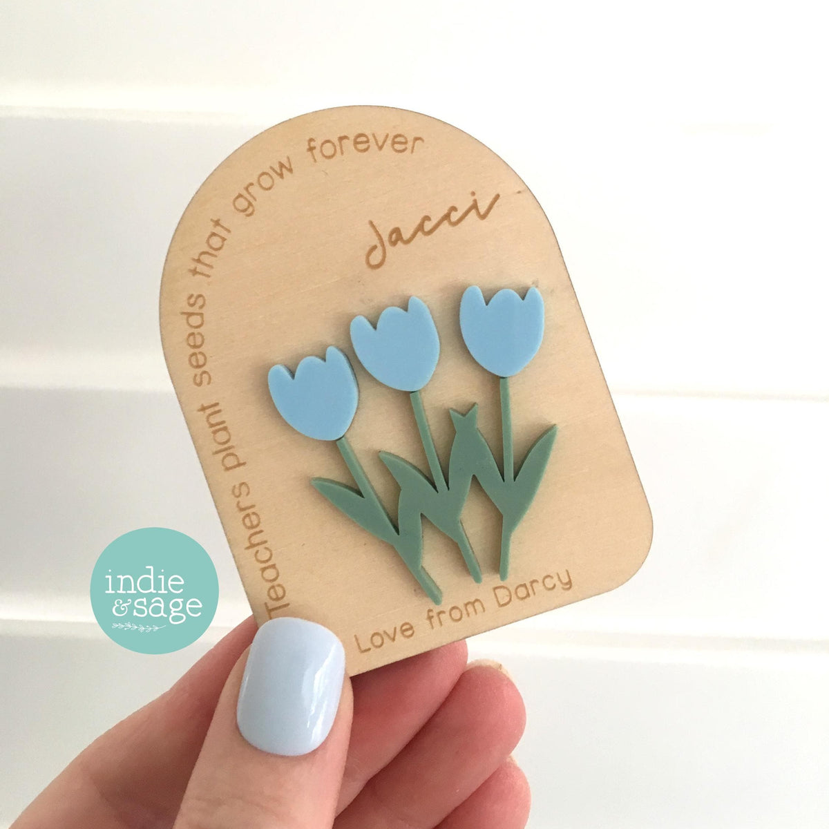 Personalised Teacher Gift Magnet | Thank You for Helping Me Grow | Custom Teacher Name Gift | End of Year Teacher Present | Student Gift