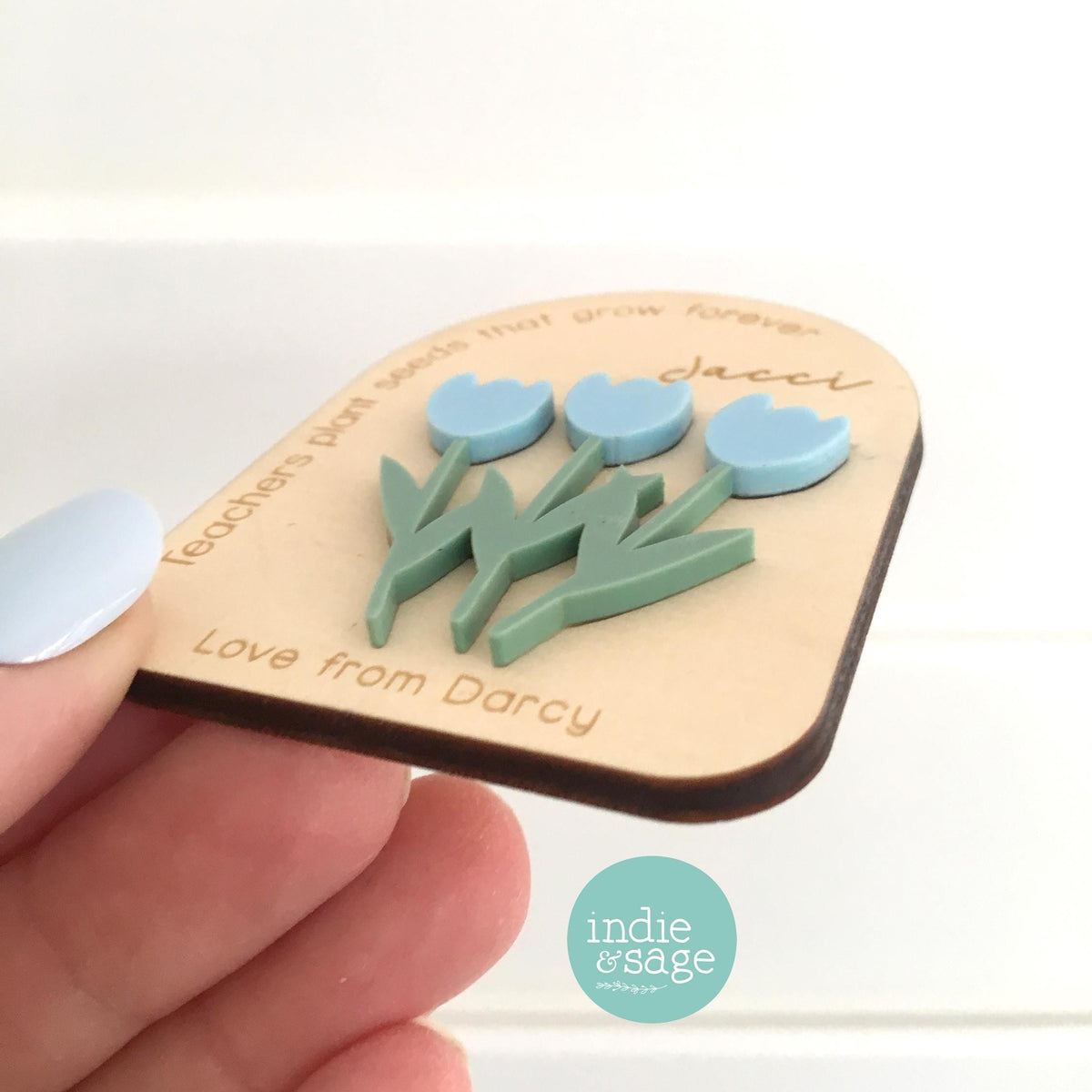 Personalised Teacher Gift Magnet | Thank You for Helping Me Grow | Custom Teacher Name Gift | End of Year Teacher Present | Student Gift