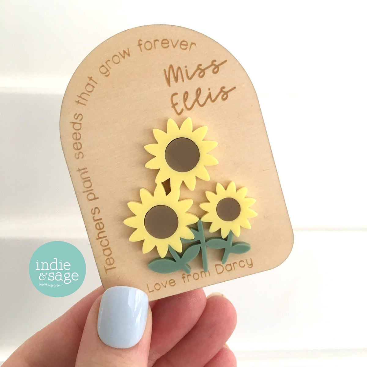 Personalised Teacher Gift Magnet | Thank You for Helping Me Grow | Custom Teacher Name Gift | End of Year Teacher Present | Student Gift