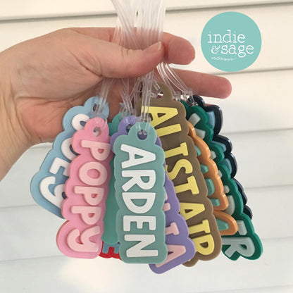 Personalised Double Layered Acrylic Bag Tag – Custom Name Party Favour