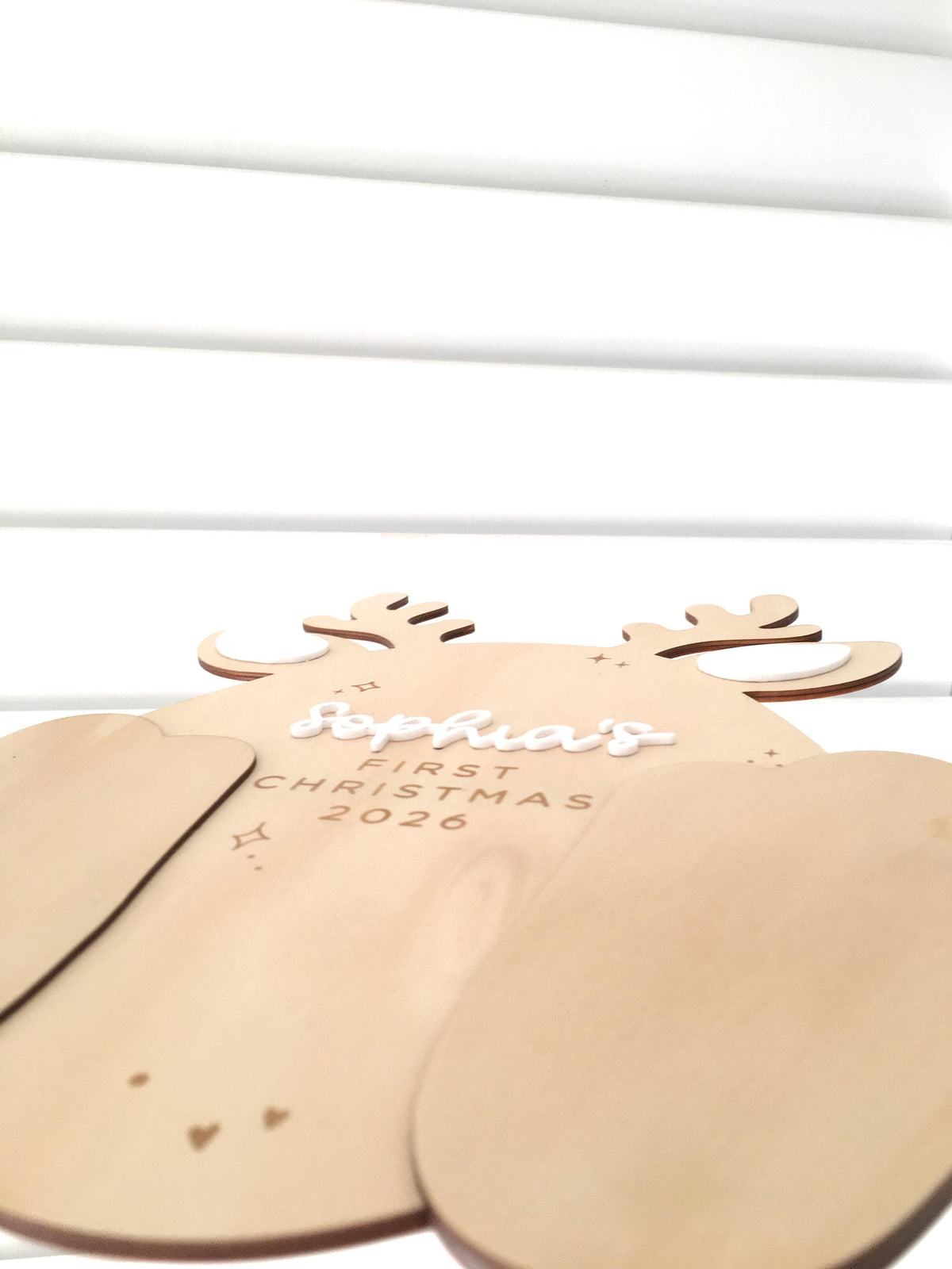 First Christmas Keepsake Footprint Plaque - First Christmas Gift Idea for Grandparents, Christmas Keepsake