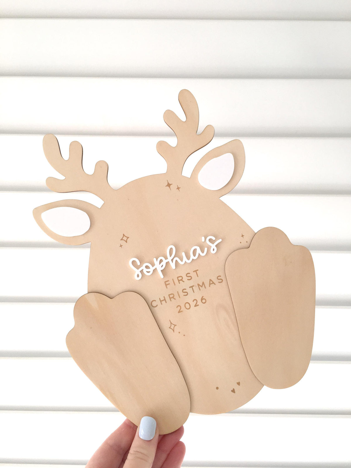 First Christmas Keepsake Footprint Plaque - First Christmas Gift Idea for Grandparents, Christmas Keepsake