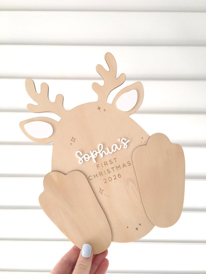 First Christmas Keepsake Footprint Plaque - First Christmas Gift Idea for Grandparents, Christmas Keepsake