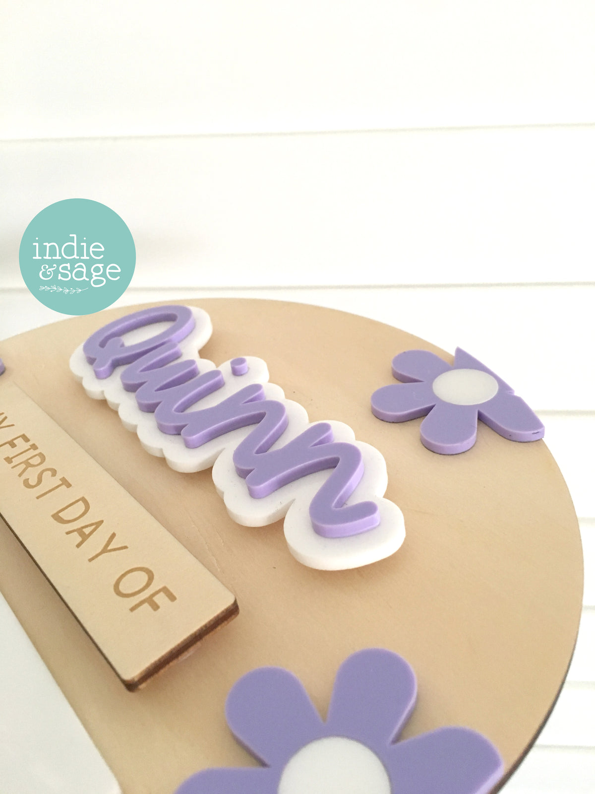 Personalised First & Last Day School Sign – Purple Daisy